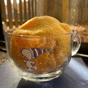 Peanuts Snoopy 2021 Happy Holidays Glass Mug transparent glass festive Christmas